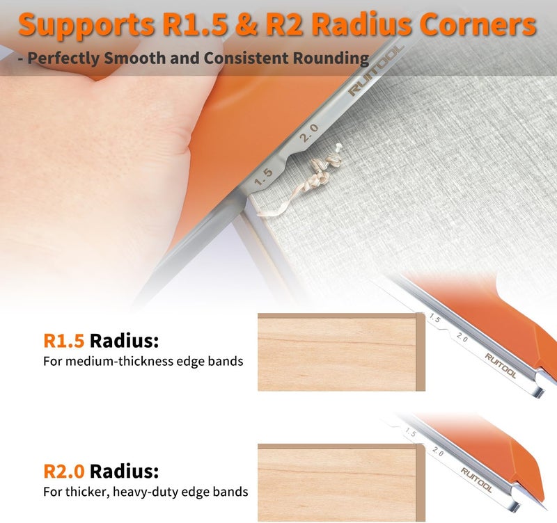 RUITOOL Edge Banding Trimmer with Sharp Stainless Steel Blades and Ergonomic Grip, Suitable for Veneer, PVC, and ABS on Straight, Curved, and Chamfered Edges - Image 5